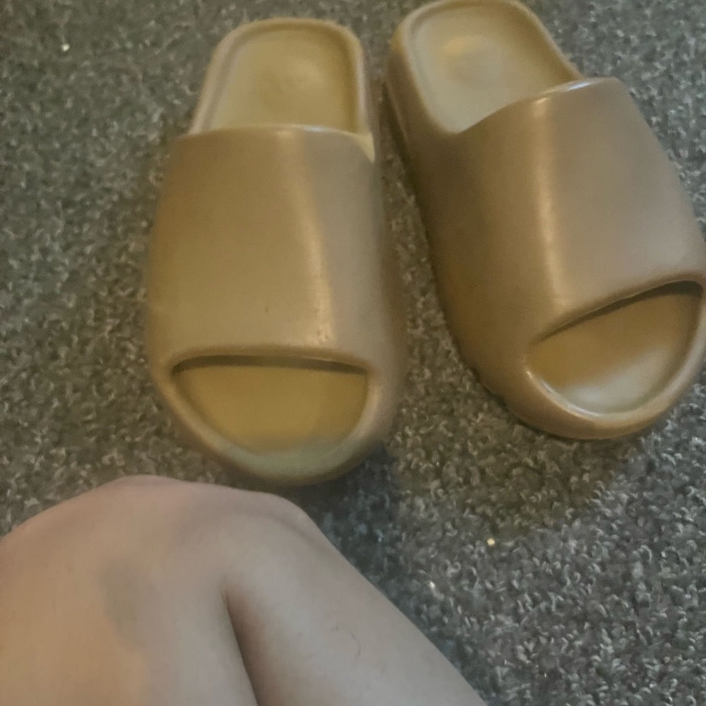 Kids Tan Slide Sandals